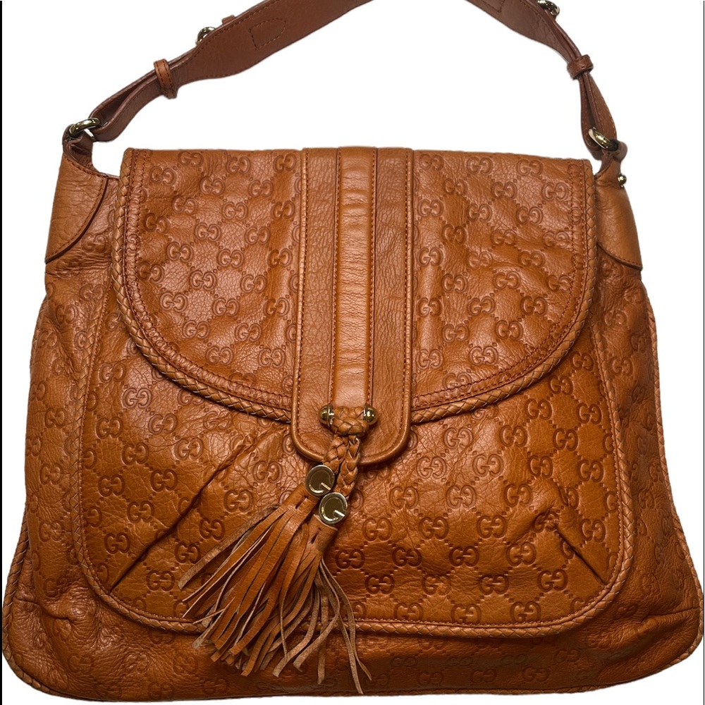 GUCCI GUCCISSIMA CAMEL BROWN LEATHER